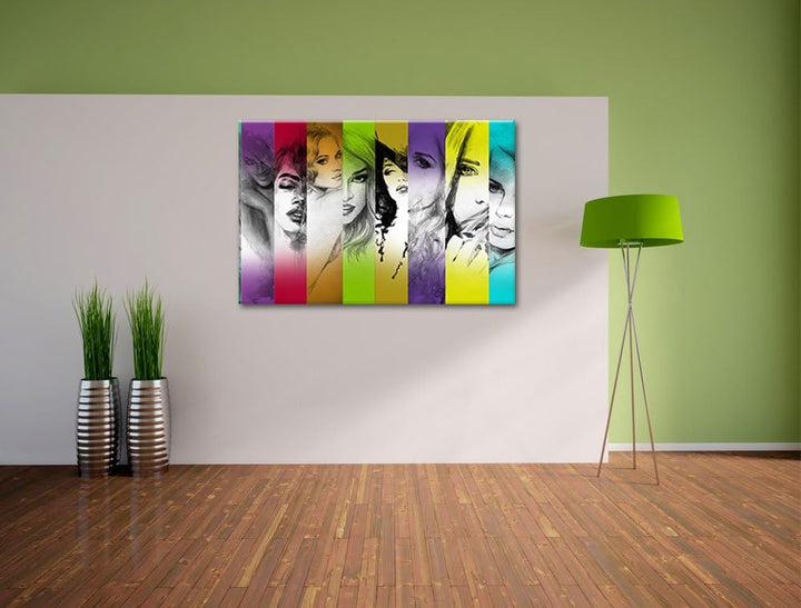 die vielen Geischter der Frau schwarz/weiss Format: 100x70 auf Leinwand, XXL riesige Bilder fertig g