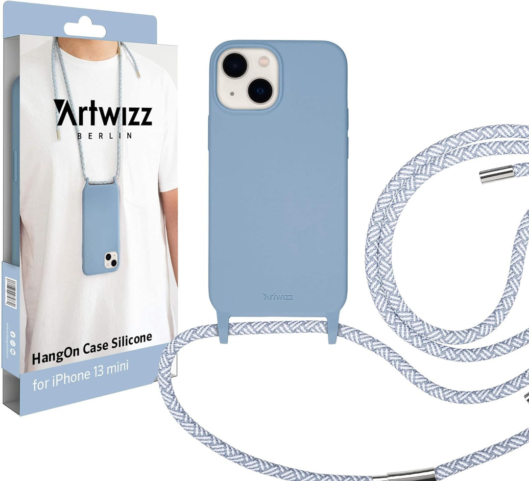 Artwizz HangOn Case kompatibel mit [iPhone 13 Mini] - Elastische Schutzhülle aus Silikon als Handyke