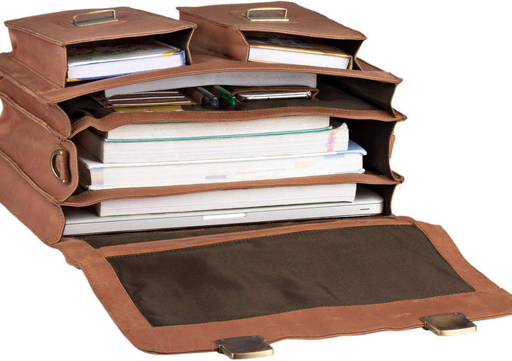 STILORD 'Atlas' Aktentasche Leder gross Vintage Lehrertasche Businesstasche Schultasche XL Bürotasch