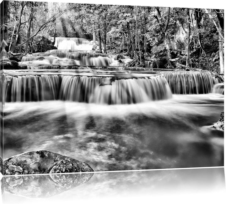 Pixxprint Bach in Herbstlandschaft als Leinwandbild/Grösse: 100x70 / Wandbild/Kunstdruck/fertig besp