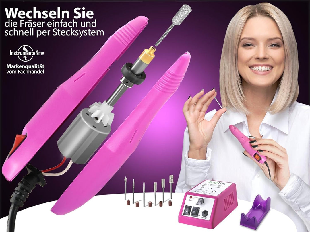 Fusspflegegerät Fräser Set mit Fusspflege Diamantschleifer als elektrisches Maniküre-Set und Pedikür