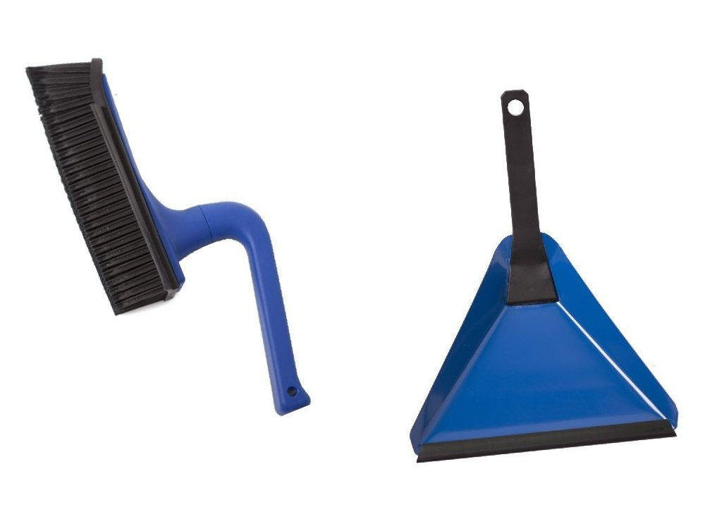 V7 Set Handfeger und Kehrschaufel blau Kehrset
