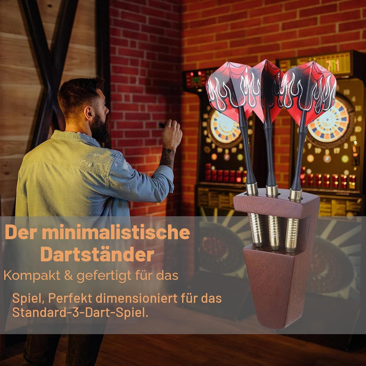 3-Loch-Dart-Halter aus Holz, Wandhalterung und Tischständer – Schutzaufbewahrung für Stahl-/weiche D