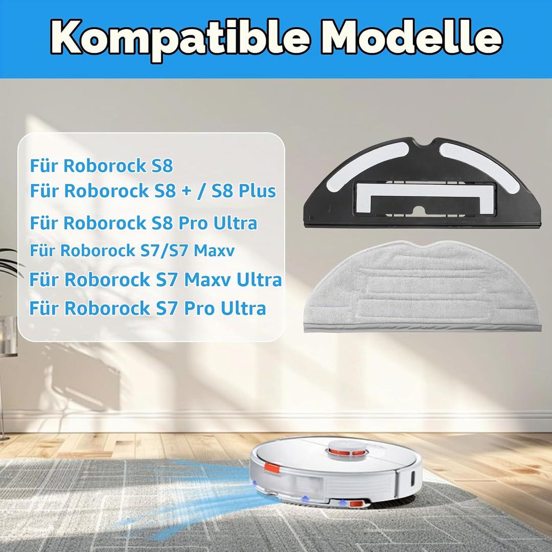 Wischtücher Zubehör &amp; Wischtuch-Halterung Staubsaugerzubehör für Roborock S8/S8 +/S8 Pro Ultra/S7/S7