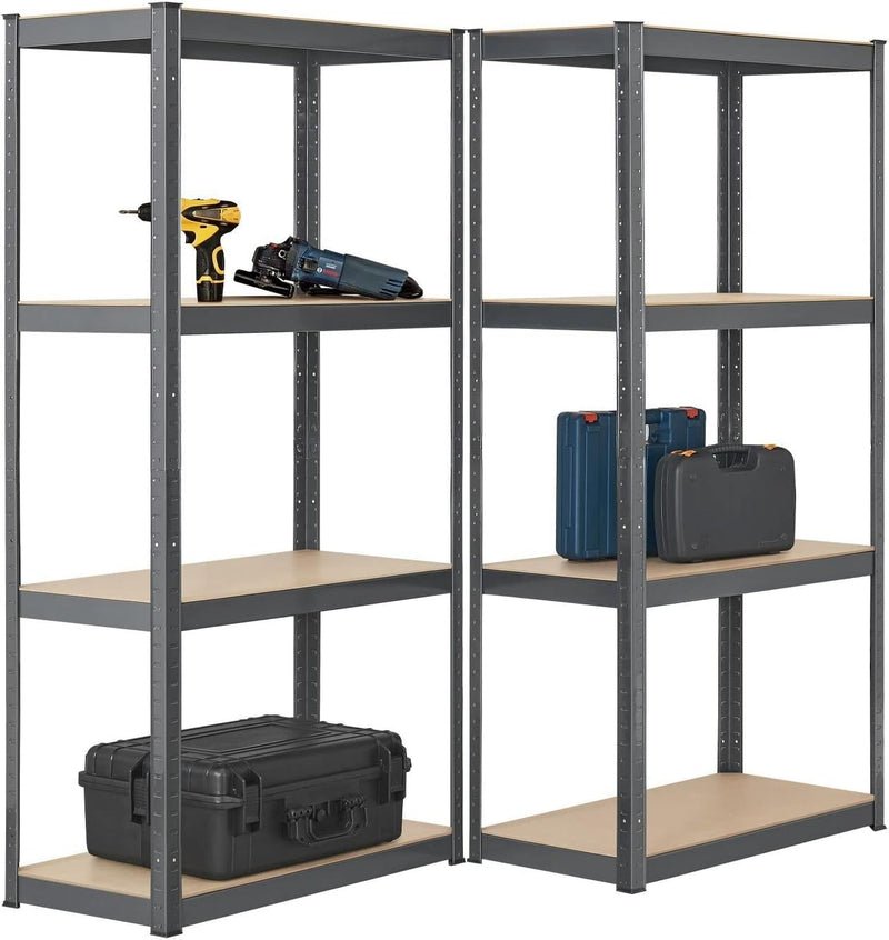 Juskys 2er-Set Lagerregal Easy 2X 160x80x40cm (HxBxT) - 640kg Traglast - 8 Böden - Metall Schwerlast