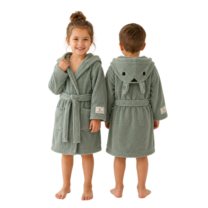 PandaHome Bademantel Kinder, Kinderbademantel für Jungen und Mädchen aus 100% Baumwolle, Morgenmante