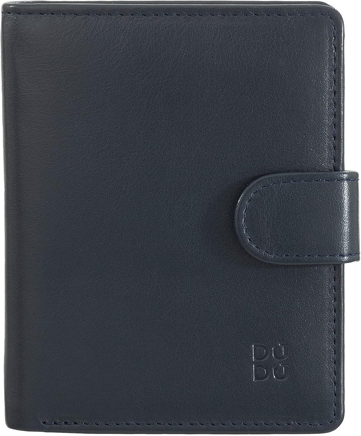 DUDU Damen Geldbörse aus echtes Leder, kleines Leder RFID-Kartenetui mit Reissverschluss, Münzfach,