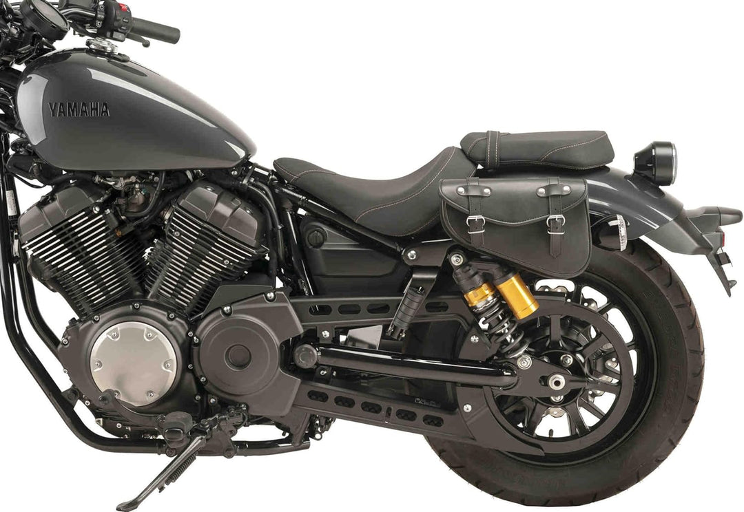 Customacces AP0002N Leder-Satteltasche Customacces Detroit Model Rechte Seite Schwarz für Harley Dav