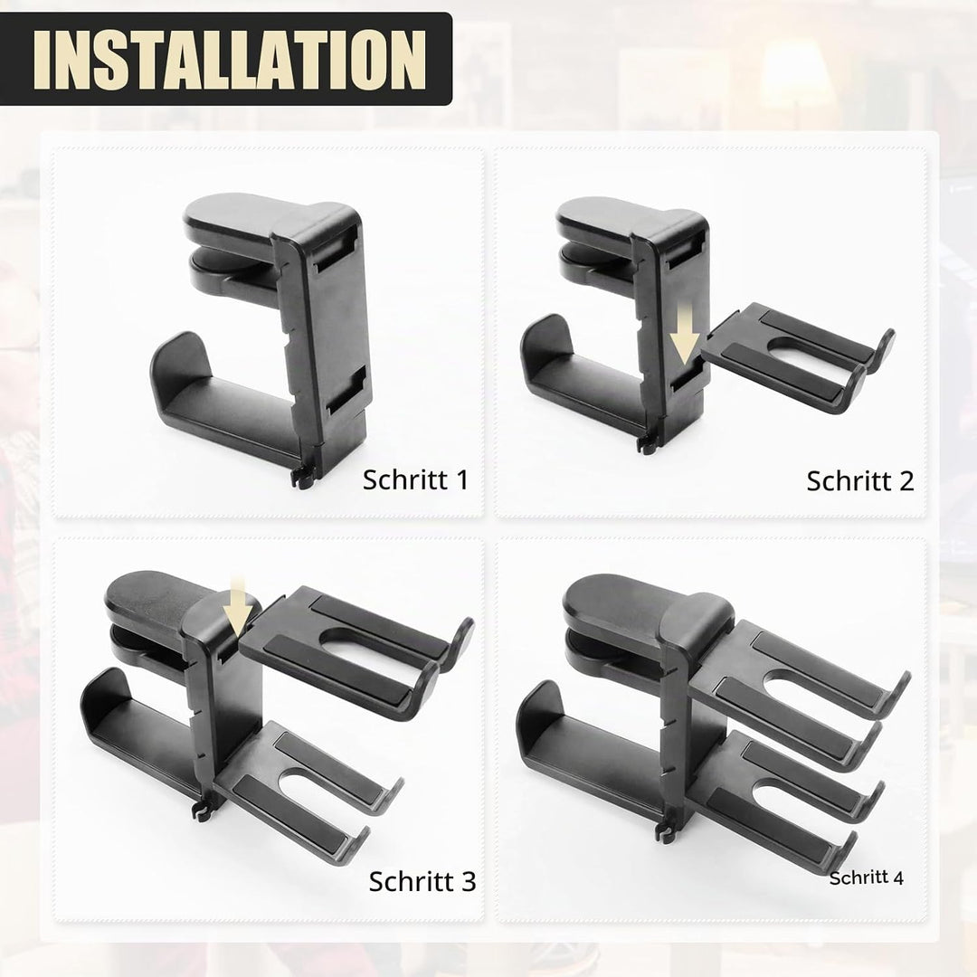 Headset Und Controller Halterung, Controller Halter With Griffhalter Kabelhalte 360° Drehbarer Gamin