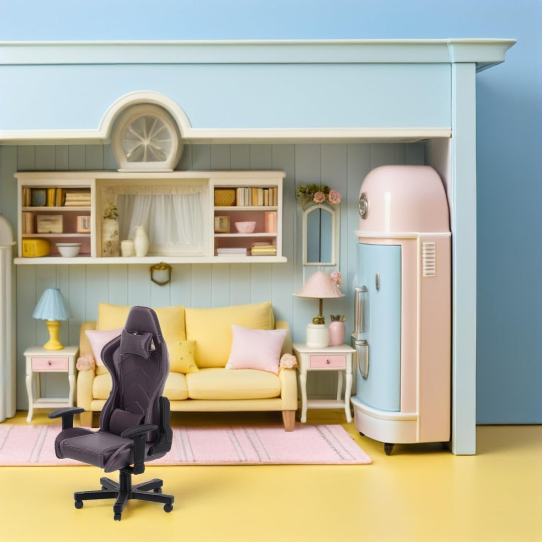 TOYANDONA Puppenhaus Möbel für Bürodekoration und Sammler Detaillierte Miniatur Büro Stuhl für Gamer