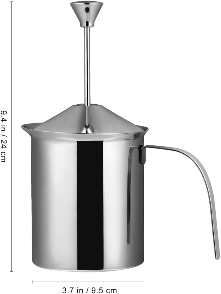 Housoutil 800cc Manueller Milchaufschäumer Aus Edelstahl Mit Doppeltem Filter Sieb Für Cremigen Milc