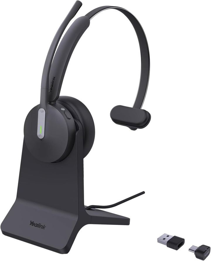 Yealink BH 70 Mono Teams Headset inkl. Ladeständer – Bluetooth, 3-Mikrofon Geräuschunterdrückung, 35