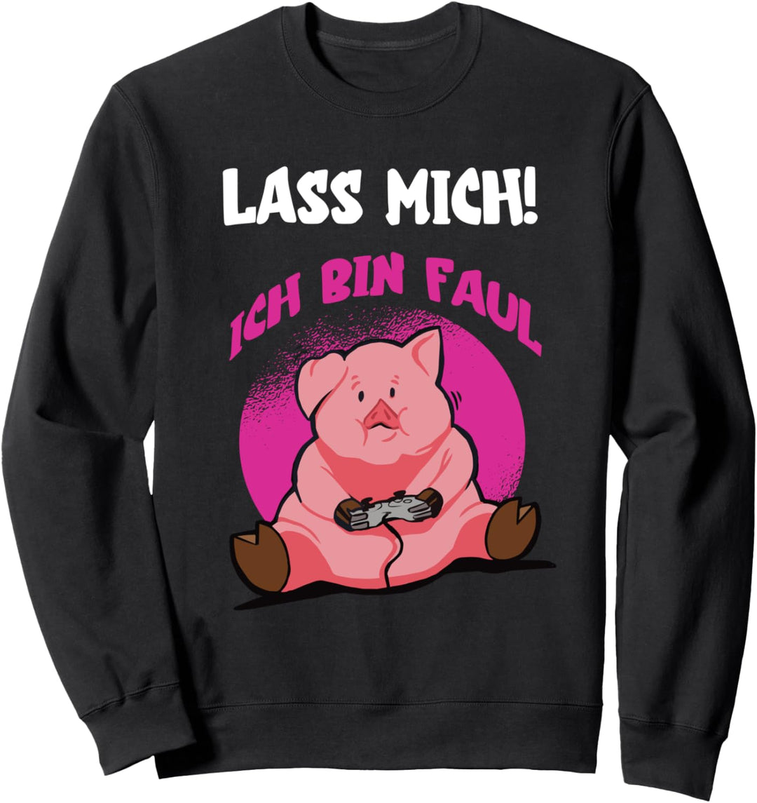 Faules Schwein Zocker Konsolen Zocken PC Gamer Online Gaming Sweatshirt