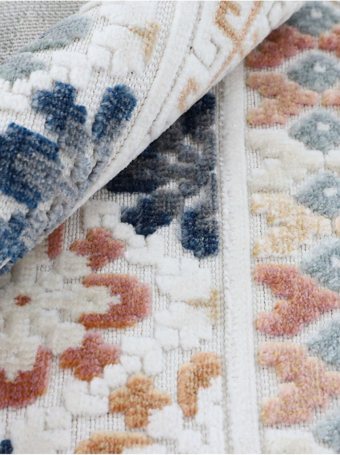carpetfine In- und Outdoor Teppich Deja Rund Creme Ø 100 cm | Moderner Teppich Wetterfest für Balkon