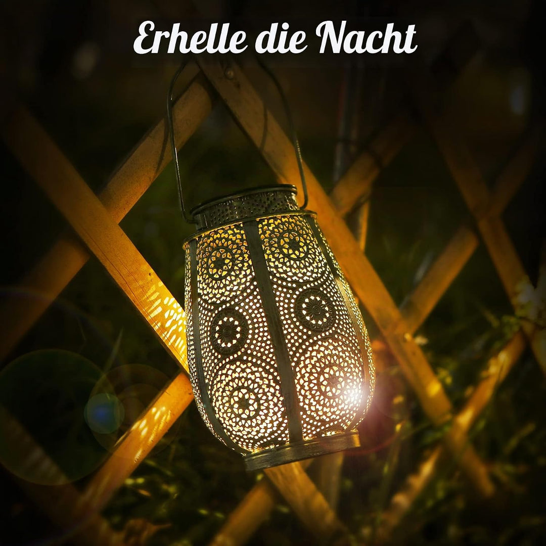 Solarlaterne für Aussen 2 Stück, Bonsery LED Solarlampen für aussen Hängend IP65 Wasserdicht, Vintag
