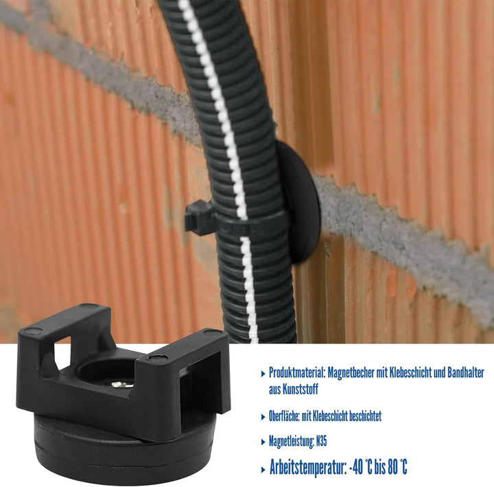 Magnetische Kabelbinder Halterung, 20 Stück 22 mm Basis Magnet Kabelklemmen Kabelmanagement Clips Ma