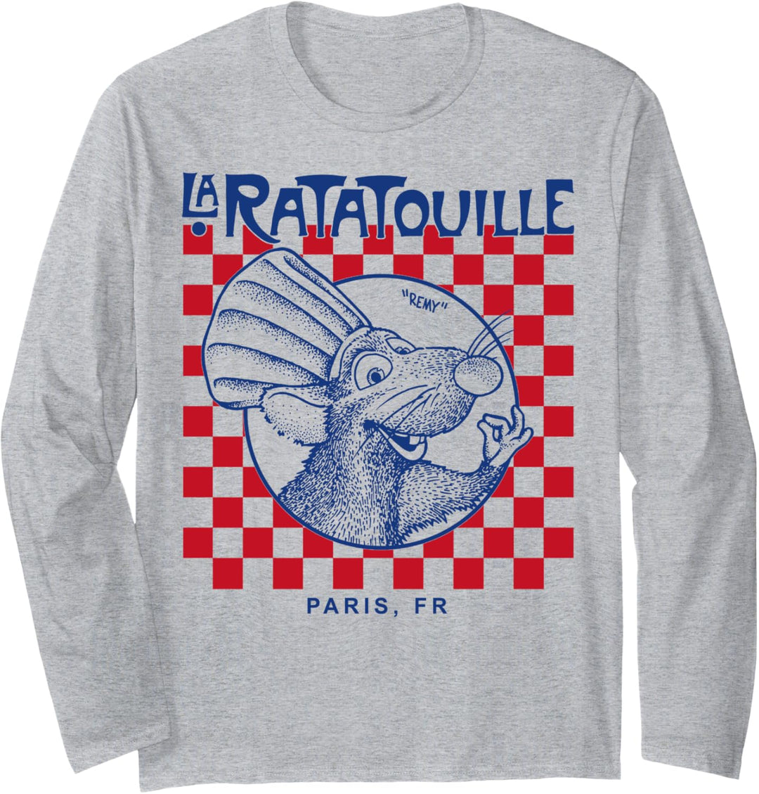 Disney Pixar Ratatouille Remy Checkered Poster Langarmshirt