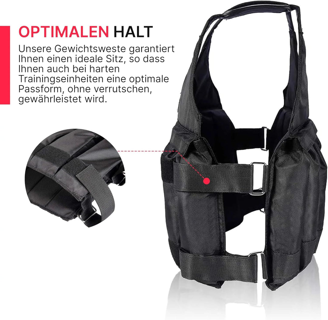 Gewichtsweste 1-50 Kg, Gewichtsbeutel individuell änderbar, hochwertiges Nylon, reissfest und wasser