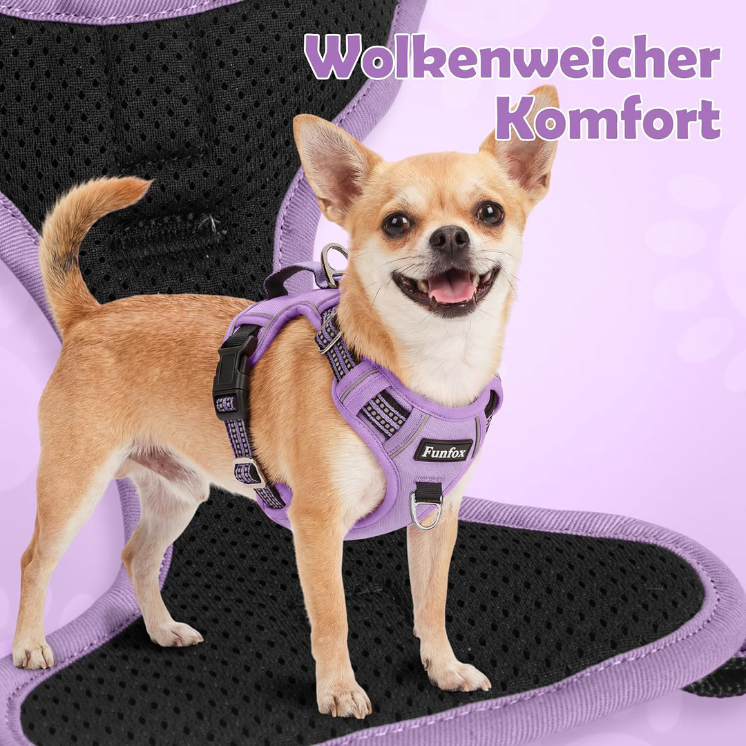 Funfox Hundegeschirr Mittelgrosse Hunde, Anti Zug Brustgeschirr Verstellbares Geschirr Hund mit Grif