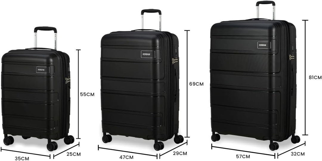 American Tourister Skymax - Kofferset 3-teilig, Schwarz (Bass Black) Black (Bass Black), Black (Bass