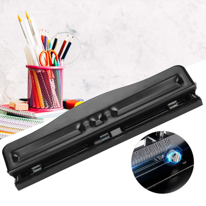 Verstellbarer Locher 3-Loch-Papierstanzen Metalllocher Binder Puncher Manueller Locher Bürolocher fü