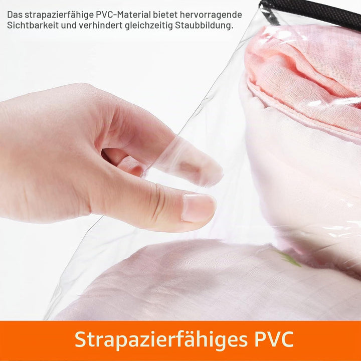 Vieshful 7 Stück Transparente Plastik Aufbewahrungstasche, 40L Organizer Aufbewahrungsbox Kleiderauf