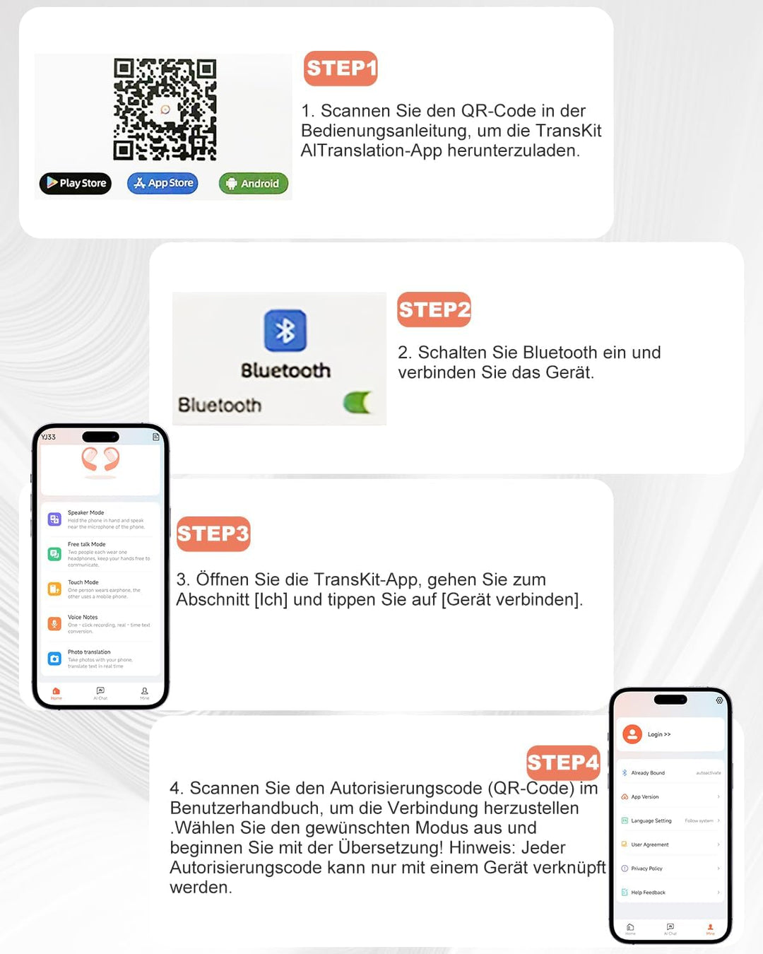 Ki Übersetzer Kopfhörer, Übersetzungskopfhörer mit echtzeit übersetzung, In Ear Translator Earbuds m