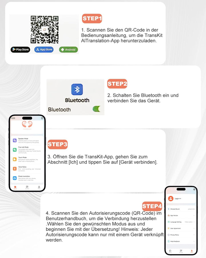 Ki Übersetzer Kopfhörer, Übersetzungskopfhörer mit echtzeit übersetzung, In Ear Translator Earbuds m