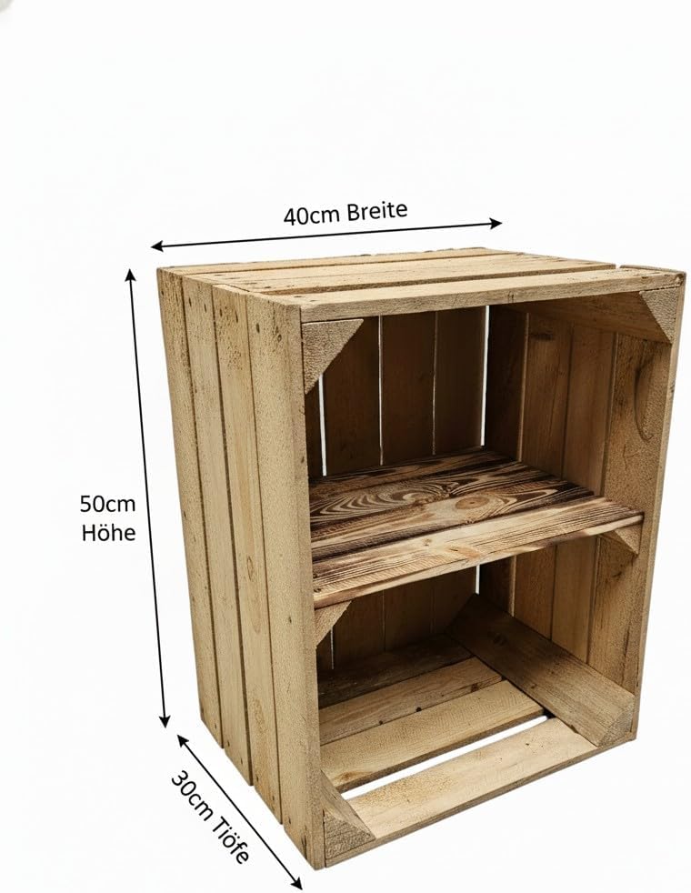 Teramico Vintage gebrauchten Holzkisten/Obstkisten/Weinkisten original aus dem Obstanbau mit Ablagef