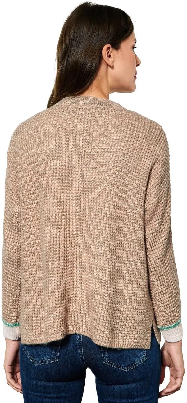 Street One Damen Offene Strickjacke 42 Buff Sand Melange, 42 Buff Sand Melange