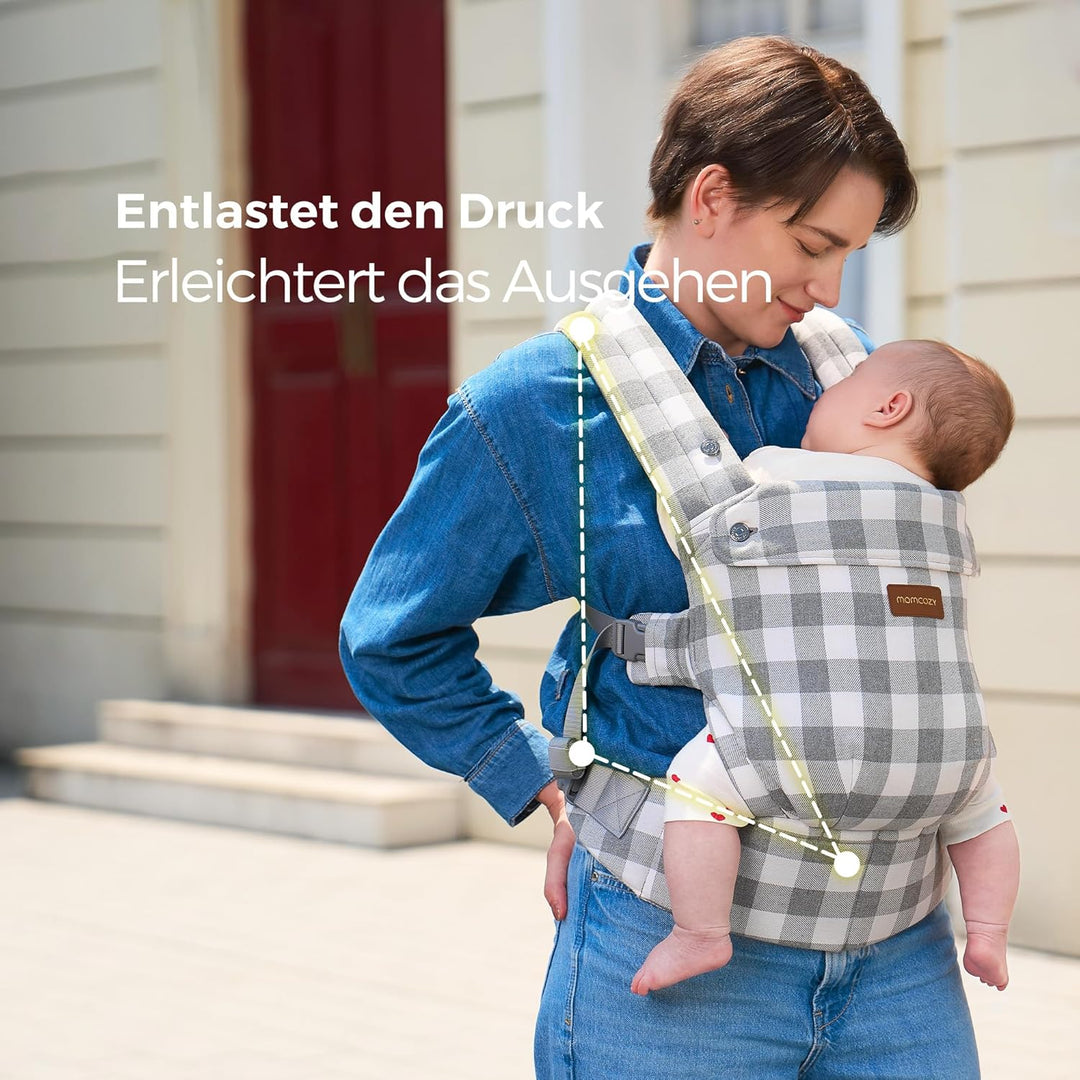 Momcozy Baby-Trage aus Natur-Baumwoll-Leinen: Besonders langlebig, ergonomisch, leicht &amp; komfortabel