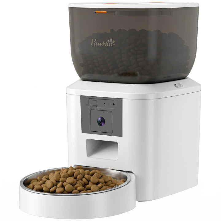 PawHut Futterautomat Katze 2,4G WiFi 4L mit Kamera für Katze und Hund | Katzenfutter Automat, App-St
