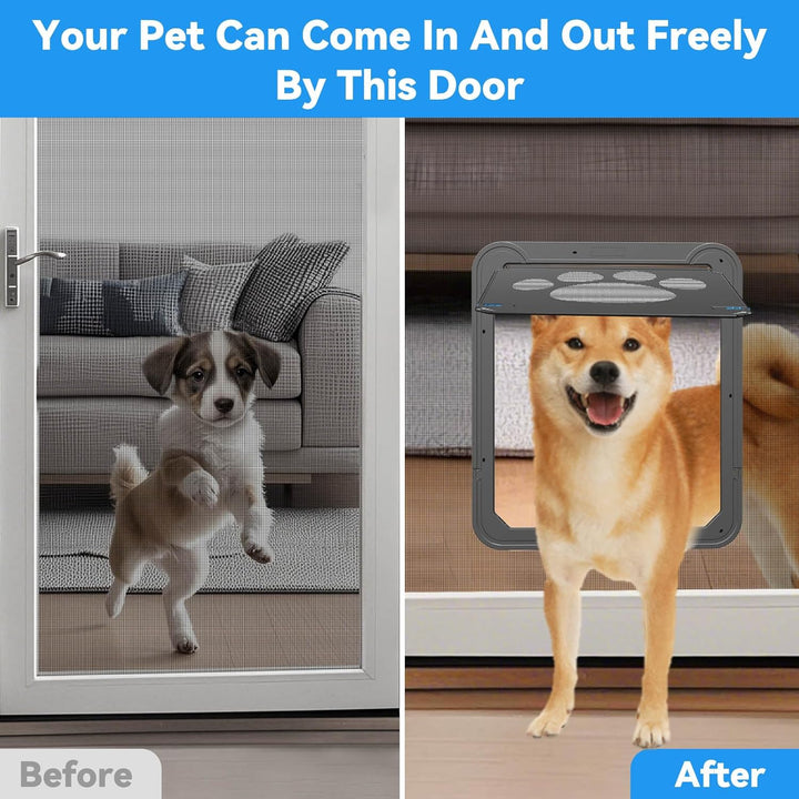 NAMSAN Haustierklappe Hundeklappe Katzenklapp für Fliegengitter mit Magnet Geschlossen