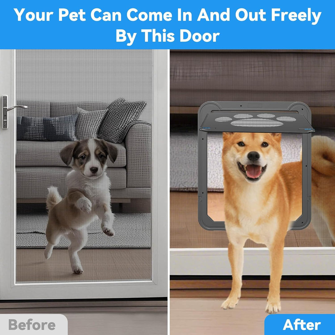 Enjoying Haustier Fliegengitter Tür Hundeklappe für Hunde Katzen Fliegengitter Tür mit Verriegelungs