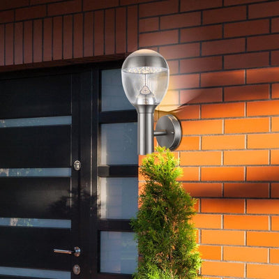 Globo 11 Watt LED Aussen Wand Leuchte Edelstahl dunkelgrau Garten 34250 CALLISTO