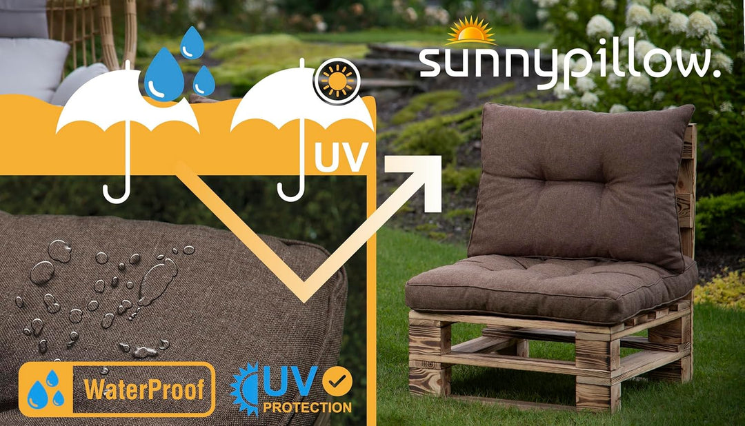 sunnypillow Polster für Gartenmöbel - Sitzkissen 40 x 40 cm für Rattanmöbel - Stuhlauflage Outdoor,