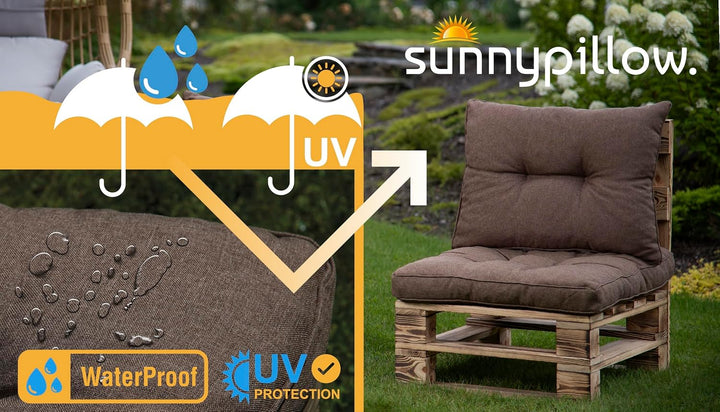 sunnypillow Polster für Gartenmöbel - Sitzkissen 60 x 60 cm für Rattanmöbel - Stuhlauflage Outdoor,
