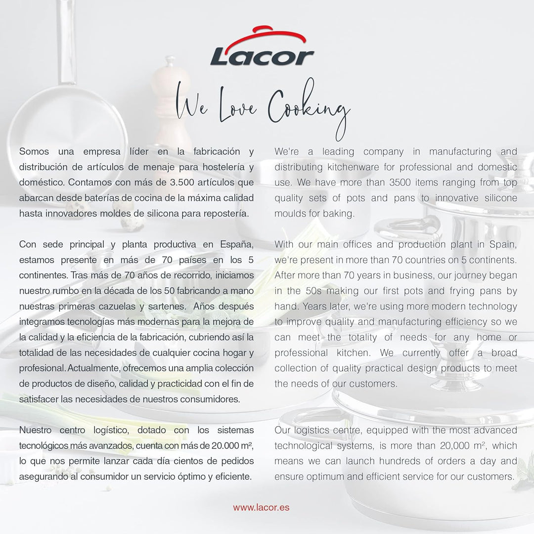 Lacor 40640 Pfanne mit Deckel 40 cm Vitrocor