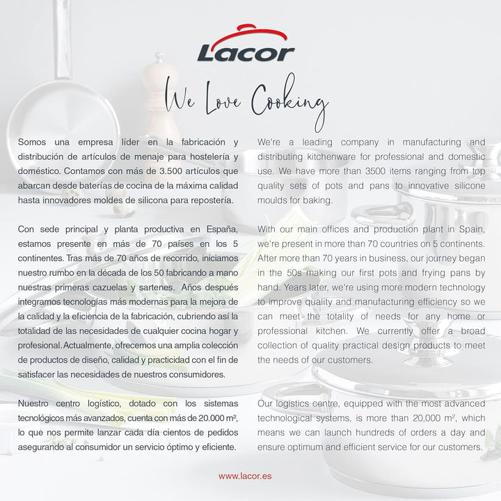 Lacor 40640 Pfanne mit Deckel 40 cm Vitrocor