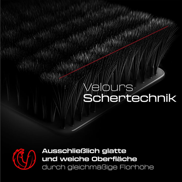 M MOTOS Velours Premium fussmatten Auto kompatibel mit Audi A6 C6 2004-2011 - Premium, Leder, Rot un
