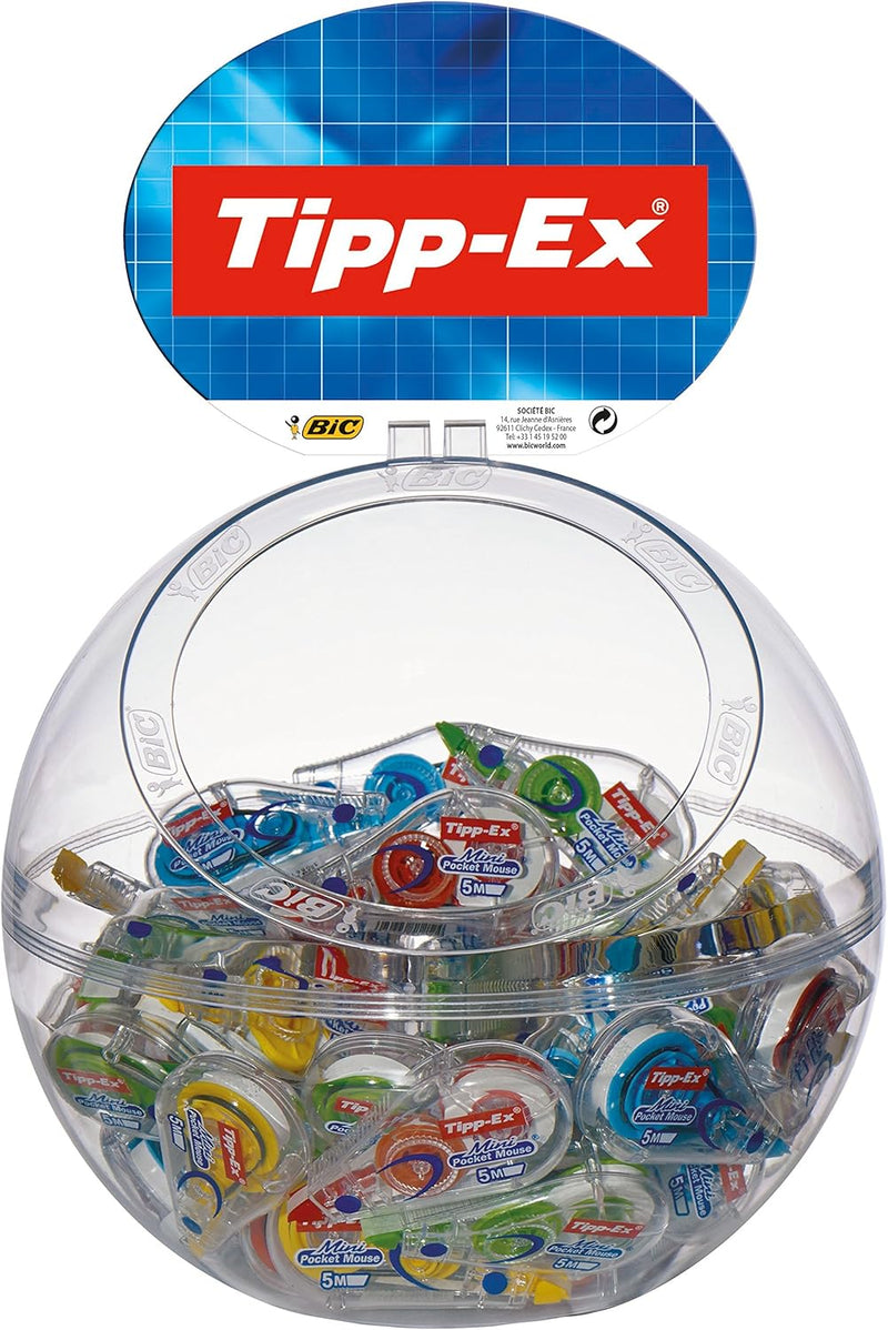 Tipp-Ex 931860 Korrekturroller Mini Pocket Mouse Fashion 5 mm x 5 m, Display a 40 Stück 4-fach sorti