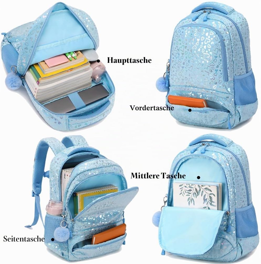 Kimwadalh Plüsch Kinderrucksack Mädchen Rucksack Schulrucksack Leichtgewicht Schulranzen für Mädchen