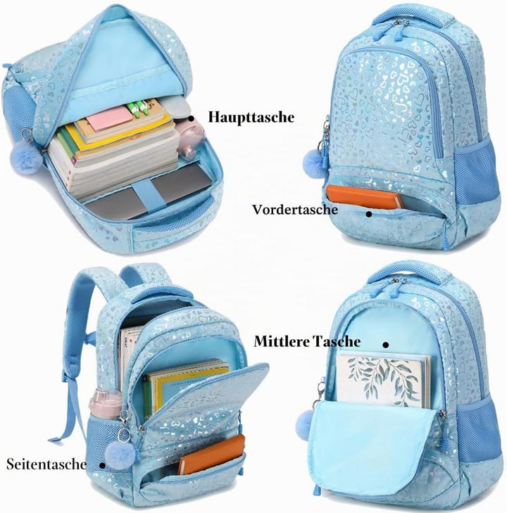 Kimwadalh Plüsch Kinderrucksack Mädchen Rucksack Schulrucksack Leichtgewicht Schulranzen für Mädchen