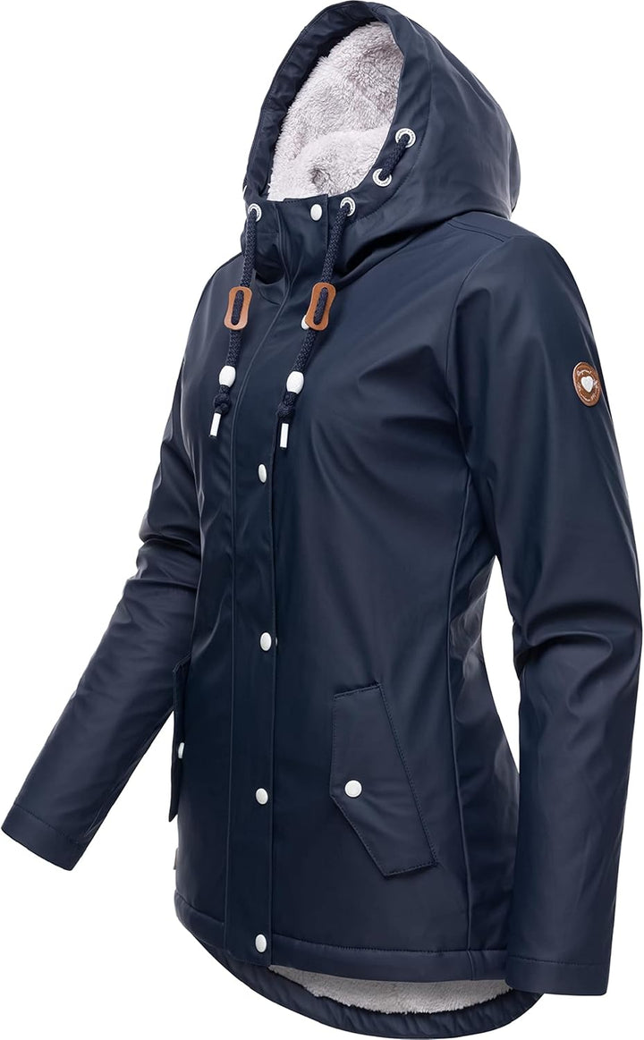 Ragwear Damen Winterjacke Kurze Regenjacke wasserdicht warm gefüttert mit Kapuze Marge XS-6XL S Navy