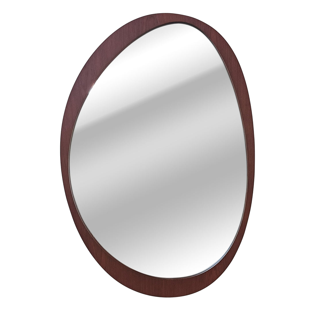 INSPIRE - Asymmetrischer ovaler Spiegel NEO - H. 75,5 x B. 52 cm - Hängespiegel - MDF - Braun Neo -