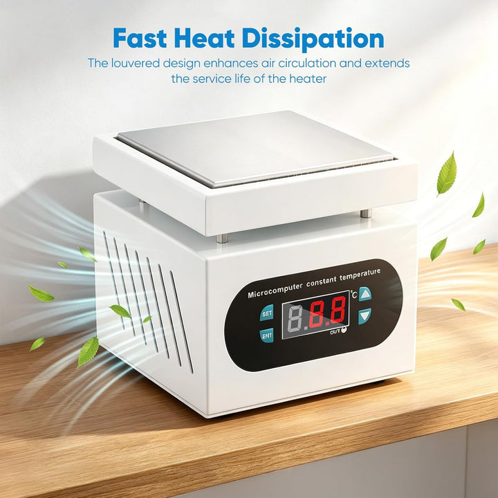 PCB Heizstation, 0-400°C Einstellbare Lötstation Heizplatte mit Digitalanzeige und Anti-Verbrühungsd