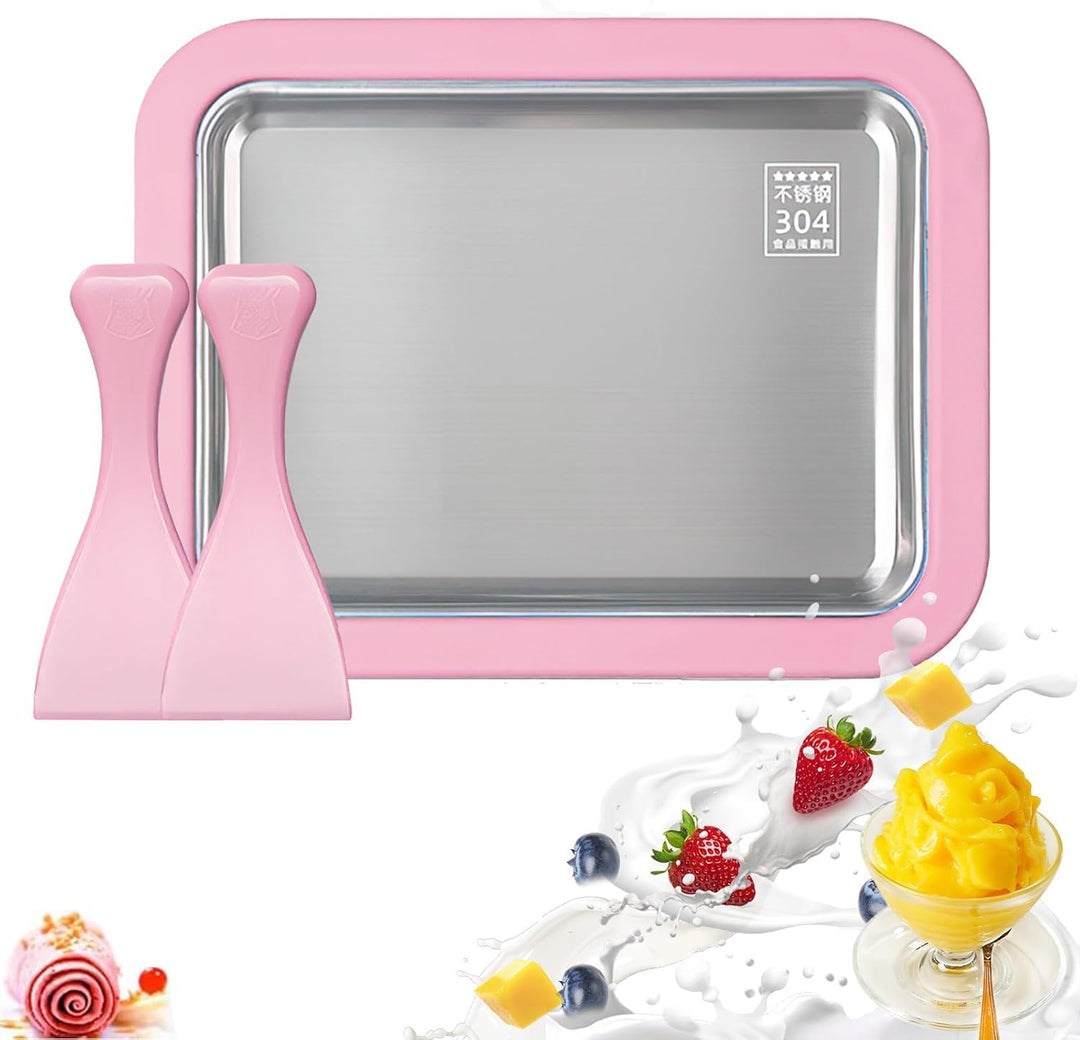 Eisplatte zum Eis Machen, Kommt mit 2 Spateln Ice Cream Machine, Rolled Ice Cream Maker, Eis Platte