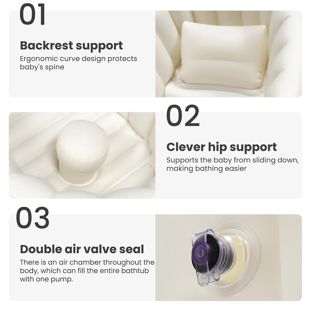 Baby aufblasbare Badewanne, Kleinkind Bad faltbare Baby-Badewanne Reise Unterstützung 0-12 Monate fü