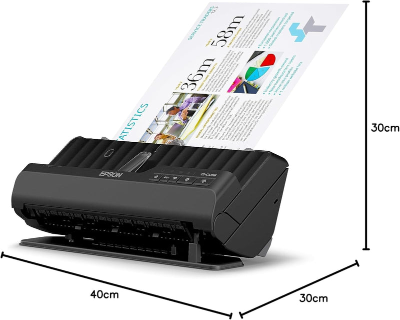 Epson Wi-Fi Scanner ES-C320W, kompakter A4 Business Scanner mit geringem Stromverbrauch, Duplex-Einz