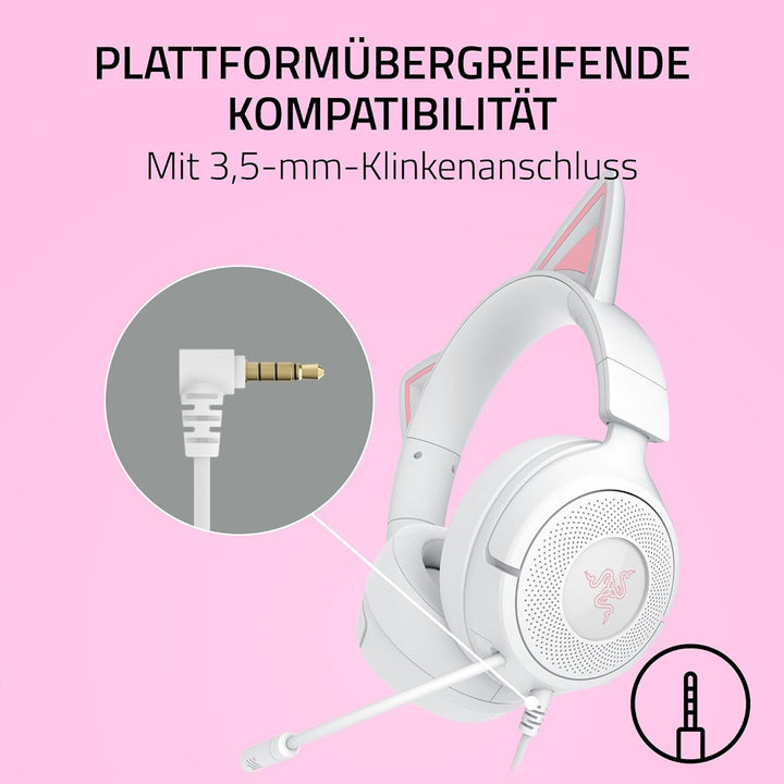 Razer Kraken Kitty V3 X - Kabelgebundenes Kitty-Headset für Gaming - Kultige Kitty-Ohren - 270g leic